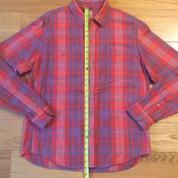 J Crew Men's Flannel Plaid Slim Fit Size Large Red Blue/Grey 100% Cotton - Picture 4 of 8